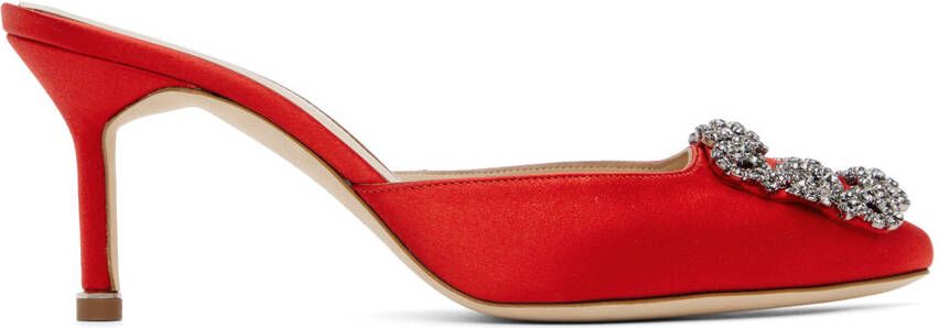 Manolo Blahnik Red Hangisimu Heels - Picture 5