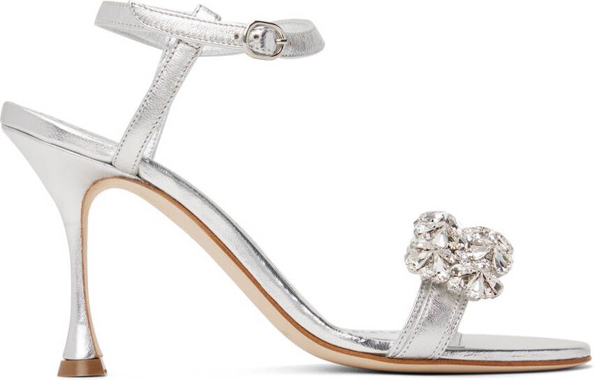Manolo Blahnik Silver Finah Sandals - Picture 5