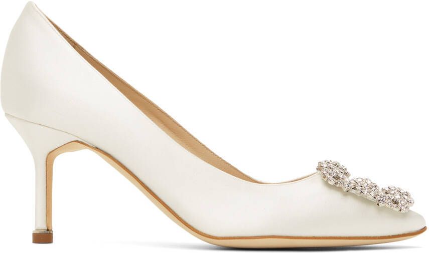 Manolo Blahnik White Hangisi Heels