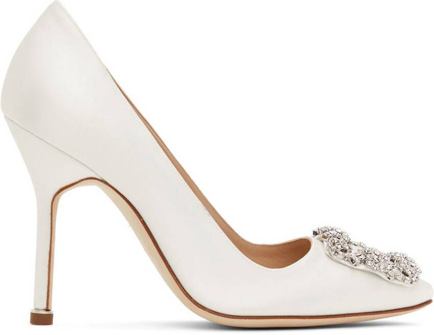Manolo Blahnik White Hangisi Pumps - Picture 5