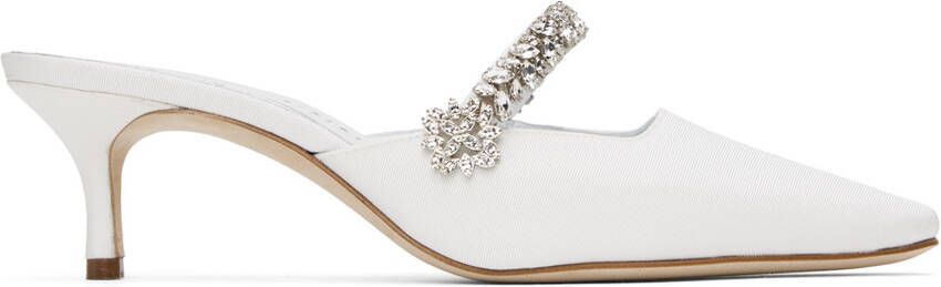 Manolo Blahnik White Kanembamu Heels