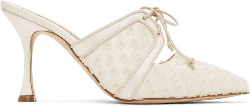 Manolo Blahnik White Powelmu Heels - Picture 5