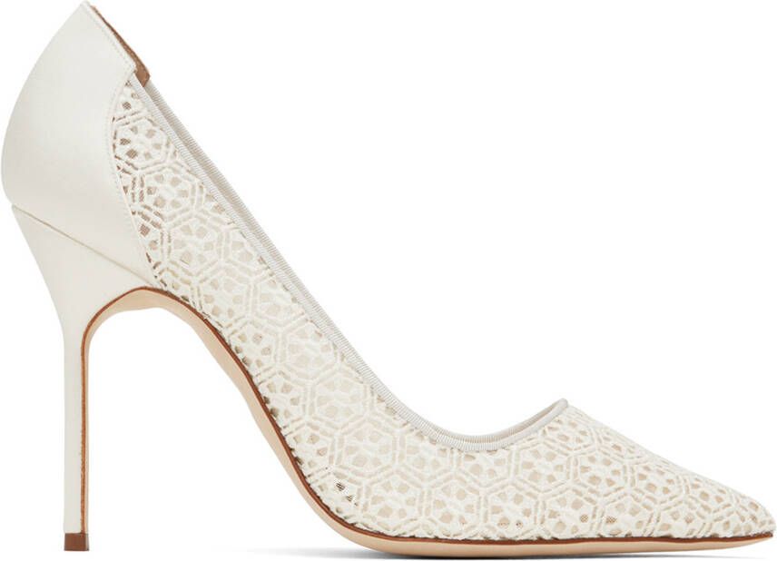 Manolo Blahnik White Tora Heels - Picture 4