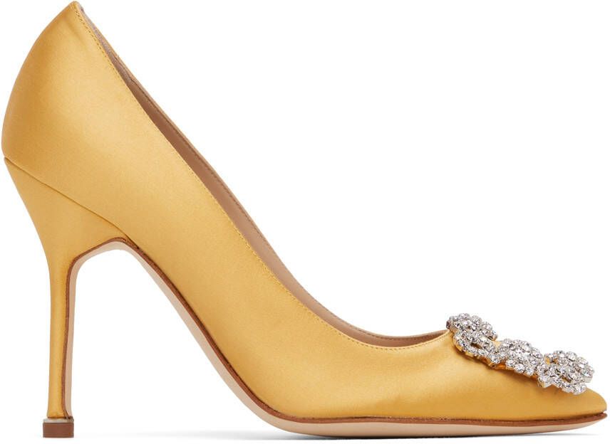 Manolo Blahnik Yellow Hangisi 105 Heels - Picture 5