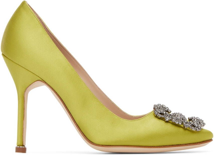 Manolo Blahnik Yellow Hangisi Heels - Picture 5