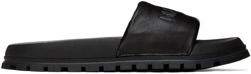 Marc Jacobs Black 'The Leather Slide' Sandals - Picture 4