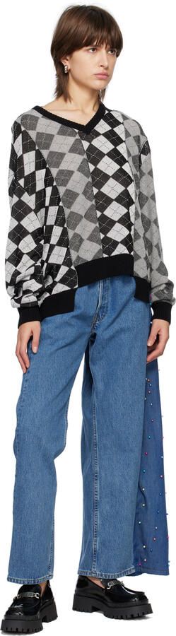 Marc Jacobs Black 'The Leather Barcode Monogram' Loafers - Picture 4