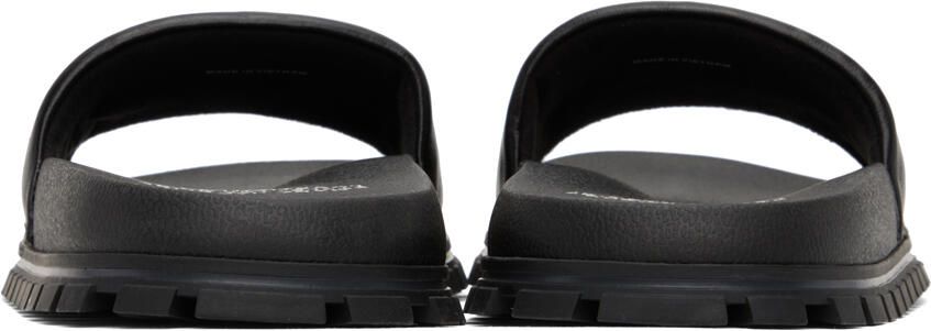 Marc Jacobs Black 'The Leather Slide' Sandals