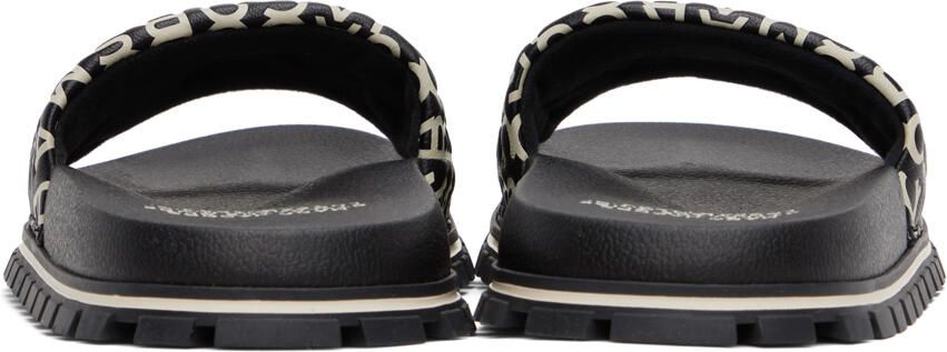 Marc Jacobs Black & White 'The Monogram Slide' Sandals