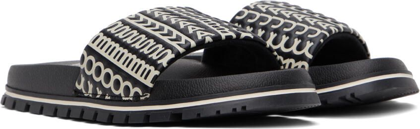Marc Jacobs Black & White 'The Monogram Slide' Sandals - Picture 5
