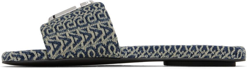 Marc Jacobs Blue 'The J Marc Washed Monogram' Sandals - Picture 4