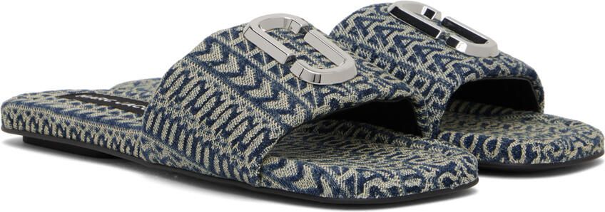 Marc Jacobs Blue 'The J Marc Washed Monogram' Sandals - Picture 2