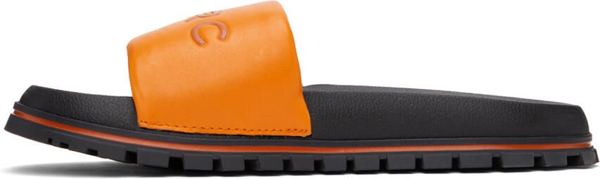 Marc Jacobs The Leather Slide logo-embossed slides Orange - Picture 4