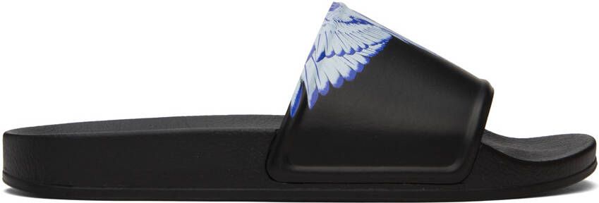 Marcelo Burlon County of Milan Black Icon Wings Slides - Picture 5