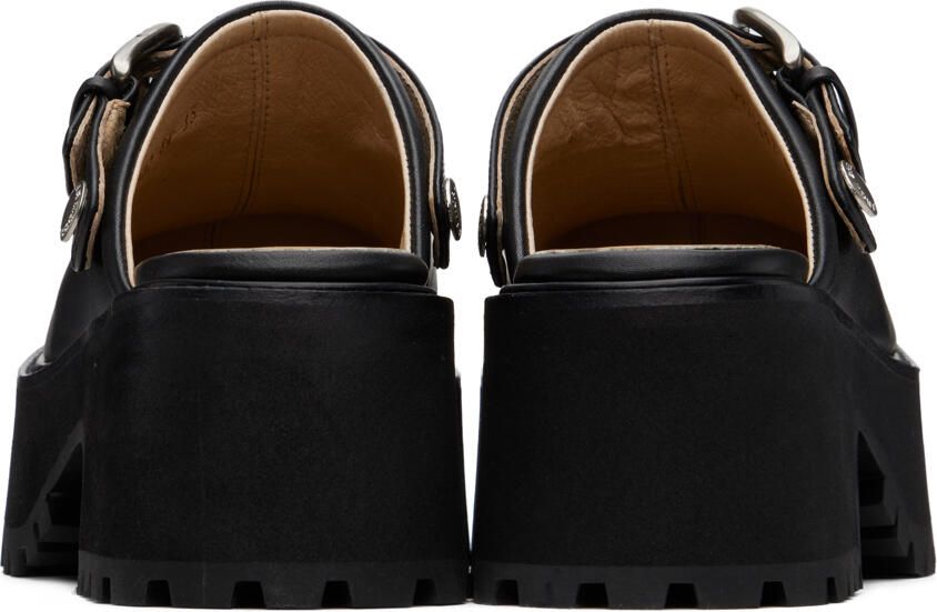Marge Sherwood Black Leather 70s Clogs