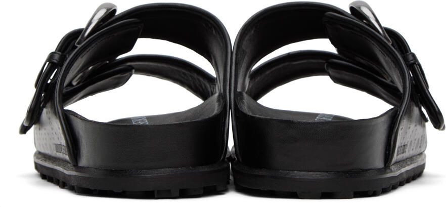 Marine Serre Black Leather Sandals