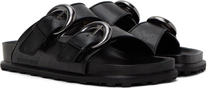 Marine Serre Black Leather Sandals - Picture 2