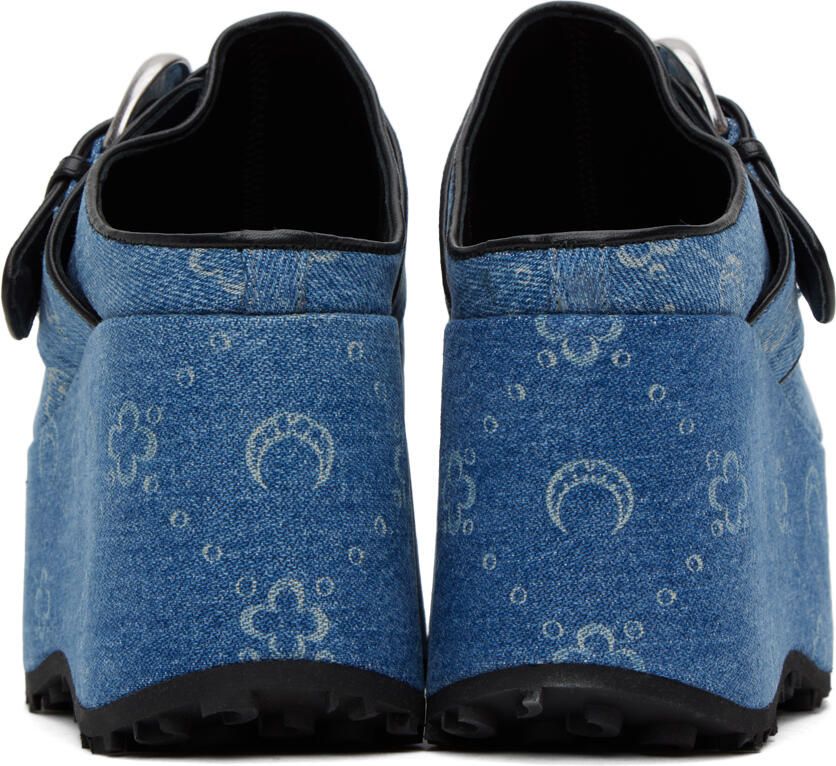 Marine Serre Blue Denim Monogram Clogs