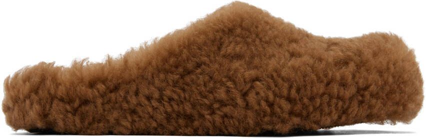 Marni Brown Shearling Fussbett Sabot Slippers - Picture 8