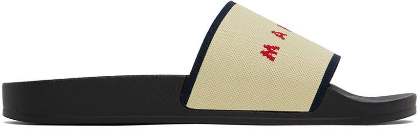 Marni Beige Jacquard Slides - Picture 5