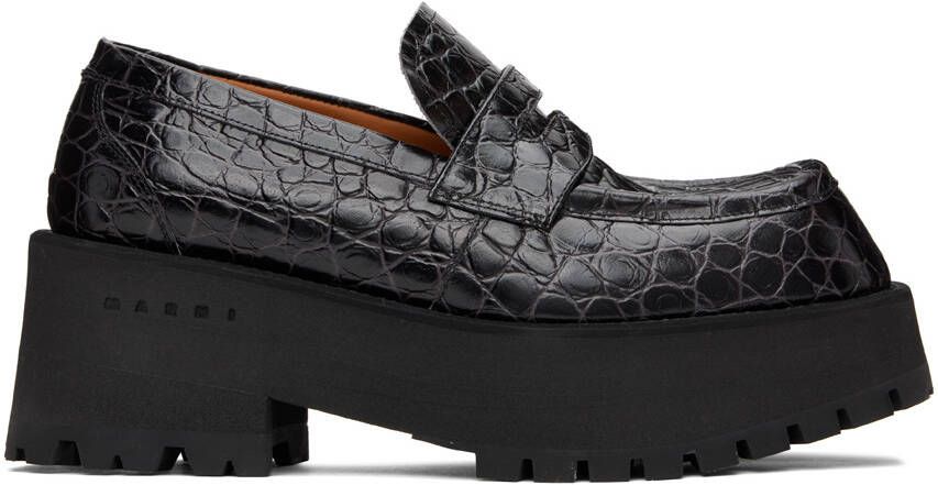 Marni Black Croc Loafers - Picture 5
