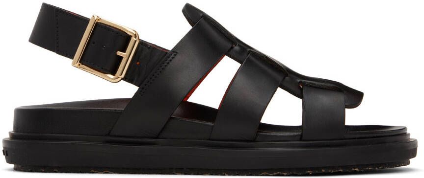 Marni Black Gladiator Fussbett Sandals - Picture 5