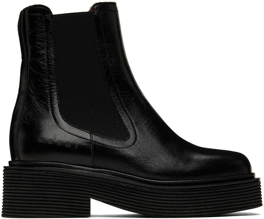 Marni Black Leather Chelsea Boots - Picture 5