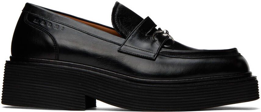 Marni Black Leather Loafers