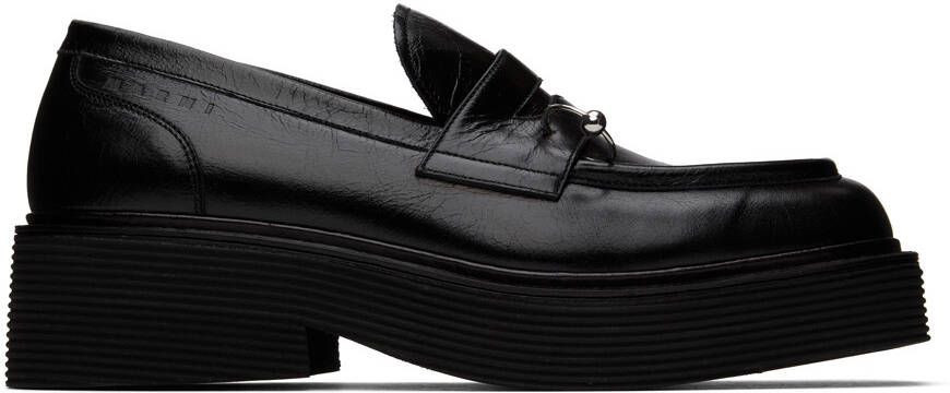 Marni Black Leather Moccasin Loafers - Picture 5