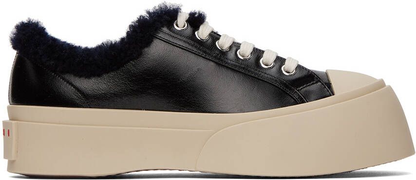 Marni almond-toe lace-up sneakers Black