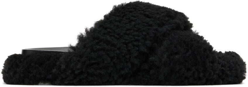 Marni Black Shearling Fussbett Slides