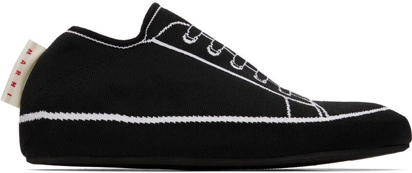 Marni contrast-stitch low-top sneakers Black