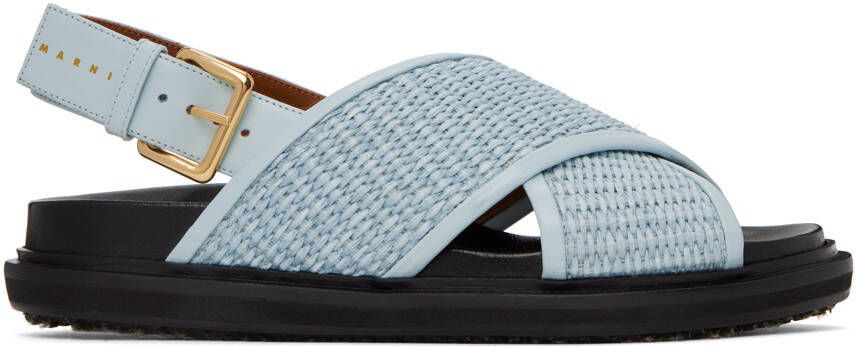 Marni Blue Fussbett Crossed Sandals - Picture 5