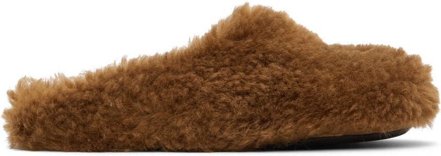 Marni Brown Shearling Fussbett Sabot Slippers