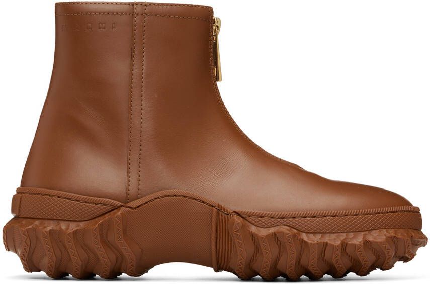 Marni Brown Zip Boots - Picture 4