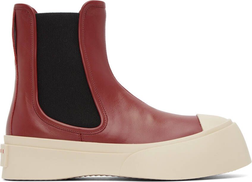Marni Burgundy Pablo Chelsea Boots
