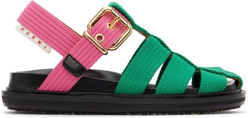 Marni Green & Pink Fishermans Fussbett Sandals - Picture 5