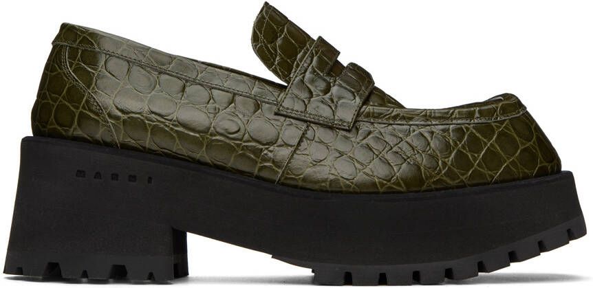 Marni Green Croc Loafers - Picture 4
