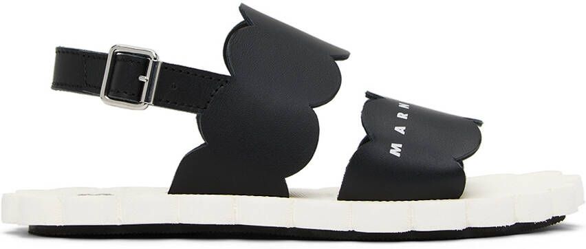 Marni Kids Black Strap Flower Sandals