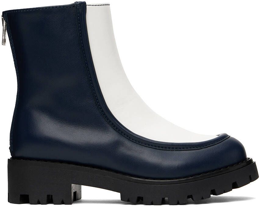 Marni Kids Navy & White Two Tone Boots - Picture 5