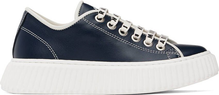 Marni Kids Navy Logo Lace Sneakers - Picture 5