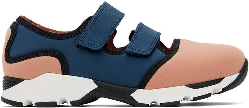 Marni Kids Pink & Navy Velcro Scuba Sneakers - Picture 4