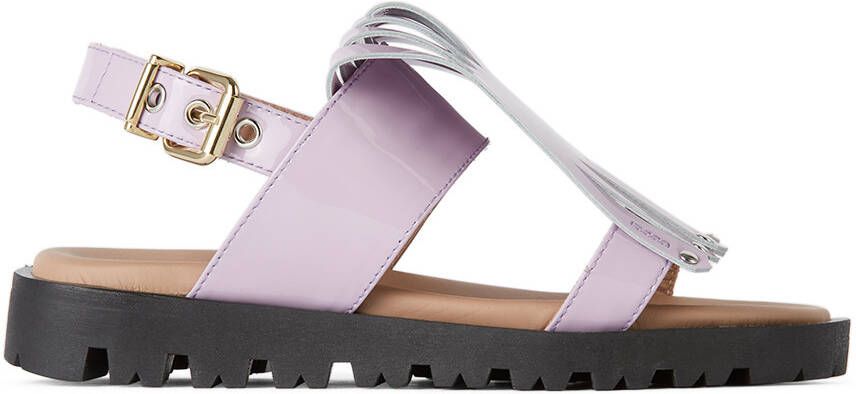 Marni Kids Purple Fringe Sandals - Picture 5