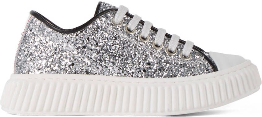 Marni Kids Silver Sequin Sneakers - Picture 5