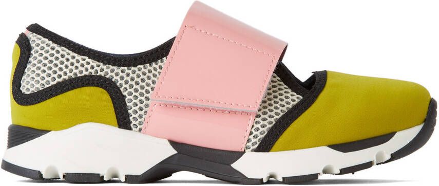 Marni Kids Yellow & White Scuba Sneakers - Picture 5