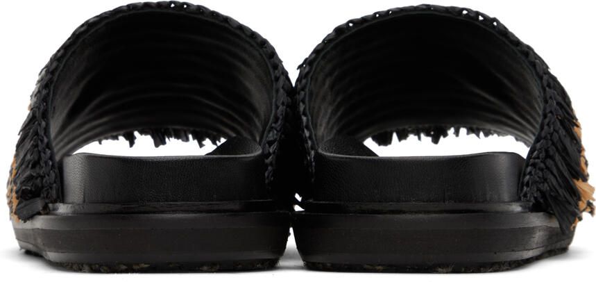 Marni Black & Beige Fringe Sandals - Picture 4