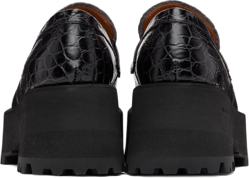 Marni Black Croc Loafers