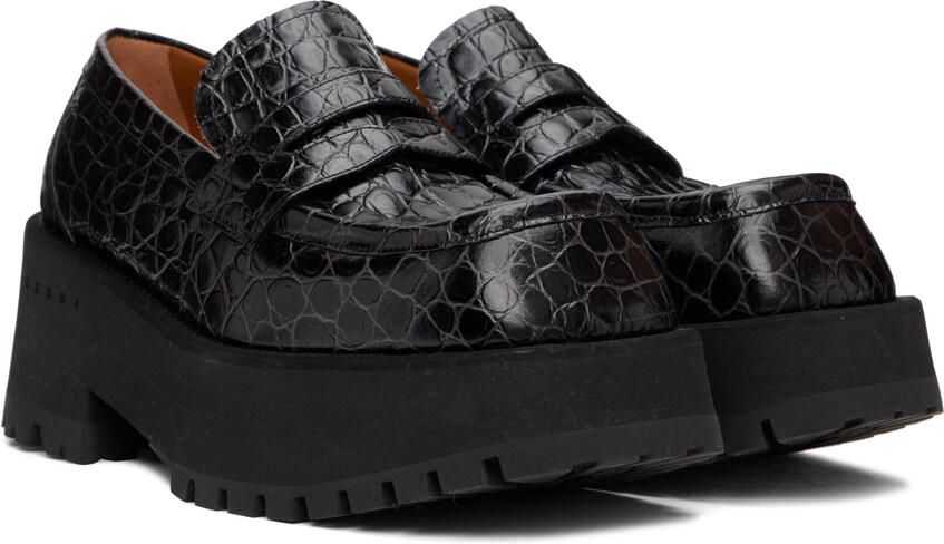 Marni Black Croc Loafers - Picture 2