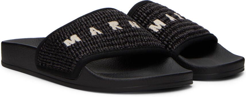 Marni Black Embroidered Sandals - Picture 2