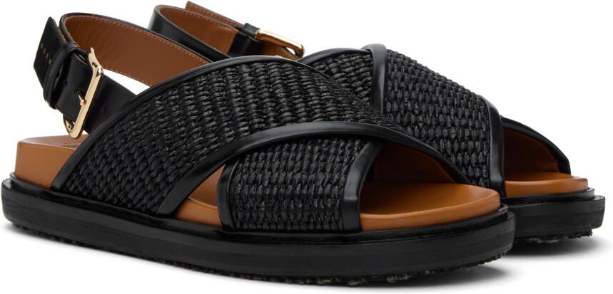 Marni Black Fussbett Sandals - Picture 2